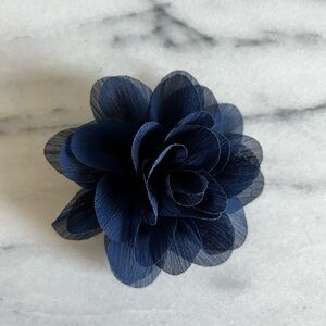 Elegant Navy Blue Floral Hair Clip / Pin